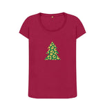 Cherry Ladies Animal print Christmas tree T-shirt