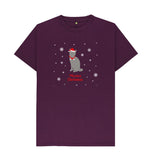 Purple Mens Meowy Christmas T-shirt