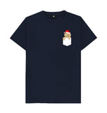 Navy Blue Mens Santa Paws in my pocket Christmas T-shirt