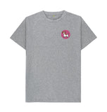 Athletic Grey Organic Men's Dog in Pink Circle T-shirt