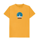 Mustard Mens Penguin snow globe Christmas T-shirt