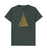Dark Grey Mens Animal Tree Christmas T-shirt