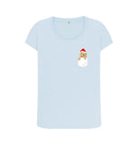 Sky Blue Ladies Santa Paws in my pocket Christmas T-shirt