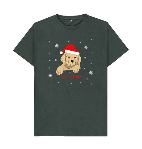 Dark Grey Mens Santa Paws Christmas T-shirts