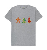 Athletic Grey Mens Animal print Christmas T-shirt