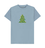 Stone Blue Mens Animal print Christmas tree T-shirt