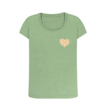 Sage Organic Ladies Scoop Neck Animal Print Heart T-shirt