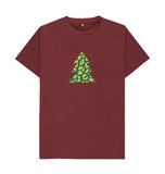 Red Wine Mens Animal print Christmas tree T-shirt