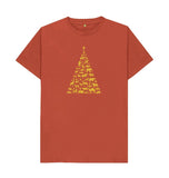 Rust Mens Animal Tree Christmas T-shirt