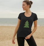 Ladies Animal print Christmas tree T-shirt