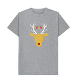Athletic Grey Mens Reindeer Christmas T-shirt