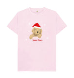 Pink Mens Santa Paws Christmas T-shirts