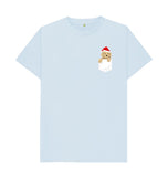 Sky Blue Mens Santa Paws in my pocket Christmas T-shirt