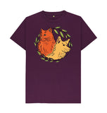 Purple Men's Dog and  Cat organic T-shirt