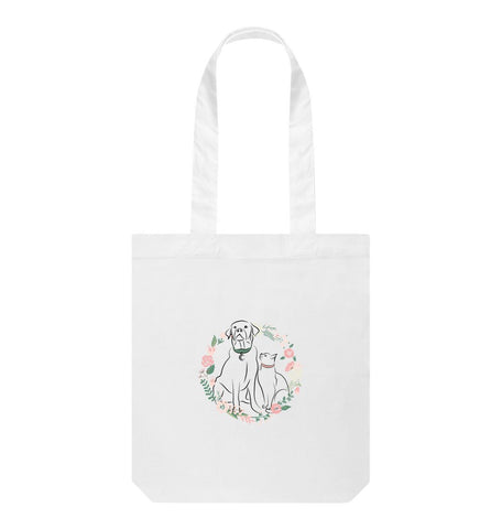White Cat and Dog Tote Bag