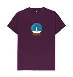 Purple Mens Penguin snow globe Christmas T-shirt