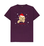 Purple Mens Santa Paws Christmas T-shirts
