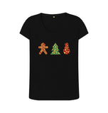 Black Ladies Animal print Christmas T-shirt