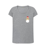 Athletic Grey Ladies Santa Paws in my pocket Christmas T-shirt