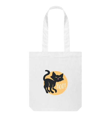 White Black Cat Tote Bag