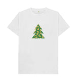 White Mens Animal print Christmas tree T-shirt