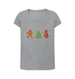 Athletic Grey Ladies Animal print Christmas T-shirt