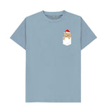 Stone Blue Mens Santa Paws in my pocket Christmas T-shirt