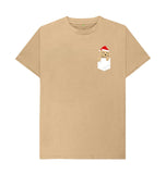 Sand Mens Santa Paws in my pocket Christmas T-shirt