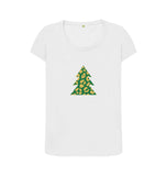 White Ladies Animal print Christmas tree T-shirt